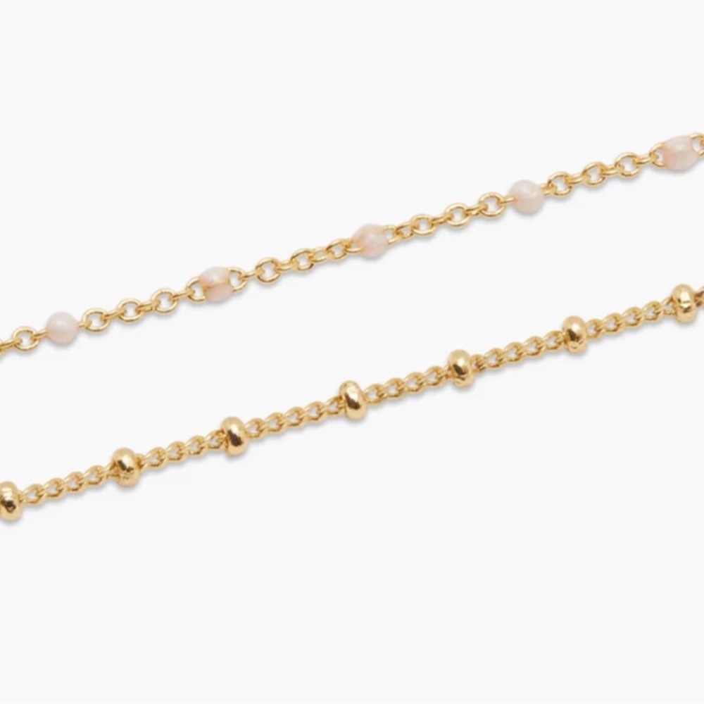 Gorjana Capri layer necklace enamel pearl and bead